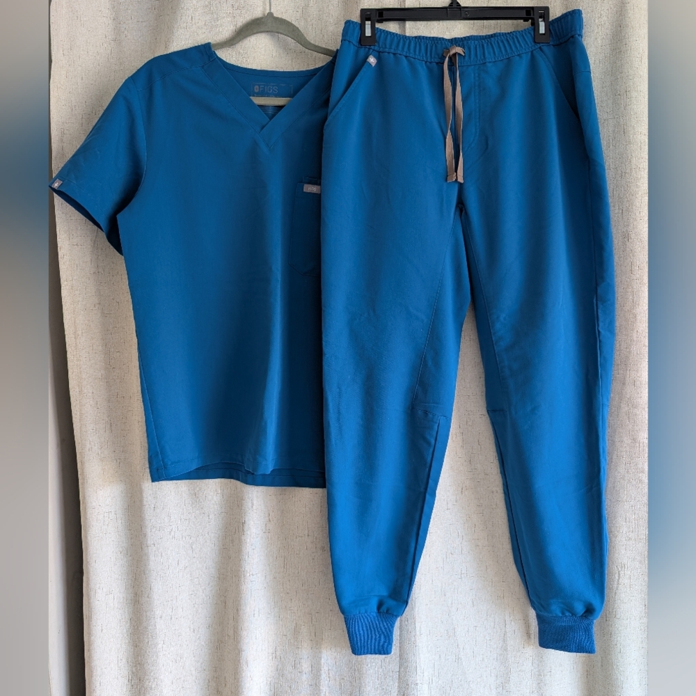 Figs Men's Scrub Set Alps Blue Size Medium - Picture 3 of 4